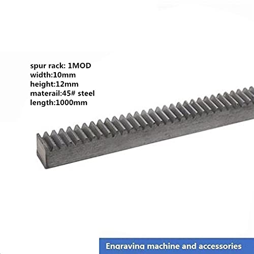 MKSIWSA Industry Spur Gear Rack Standard Size for M1-10x12 Length 1000mm Rack Precision Rack (Straight Teeth) CNC Machine (Color : 1000mm no Processing)