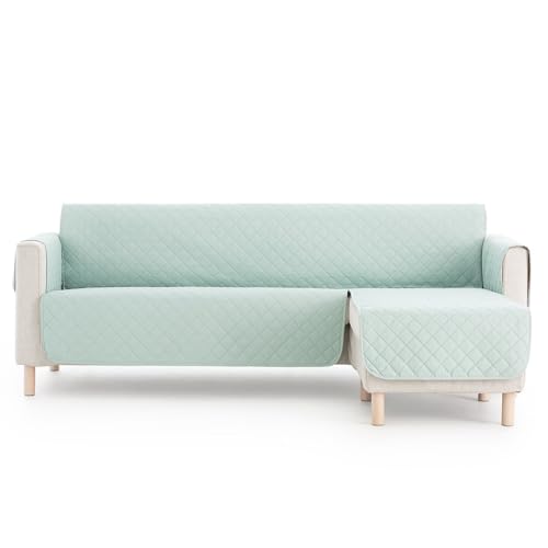 Lanovenanube Funda Chaise Longue Acolchado Mallorca - Práctica Reversible 220 cm - Color Menta