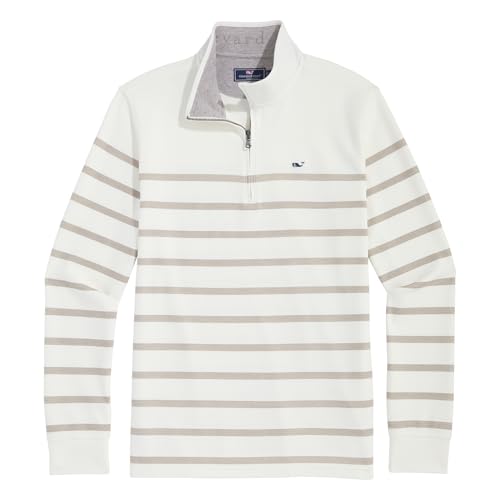 vineyard vines Men's Breton Stripe Saltwater Quarter-Zip