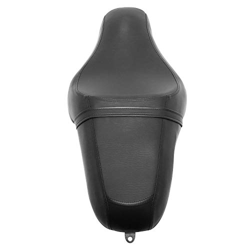 Motorcycle Front Driver Rear Passenger Two Up Leather Seat Cushion for Harley Davidson Sportster Iron 883 XL 1200,Black