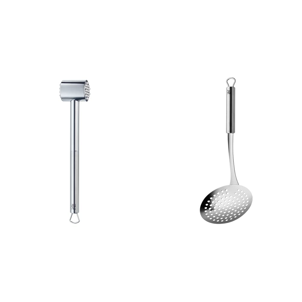 WMF Profi Plus Fleischhammer 25 cm Cromargan Edelstahl, Schaumlöffel 30 cm Cromargan Edelstahl, spülmaschinengeeignet