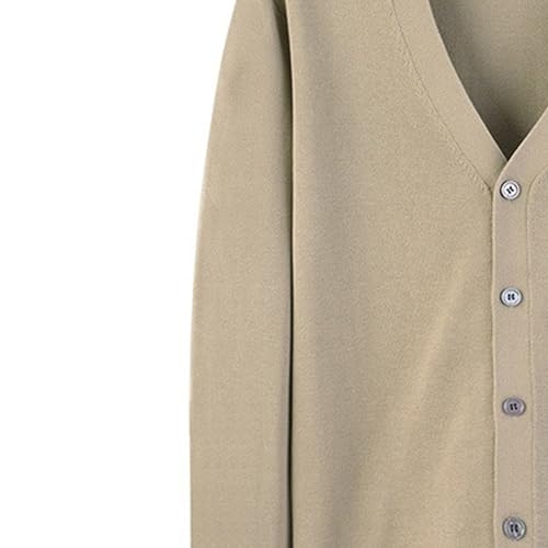 Mens V Neck Cardigan Sweater Button Down Long Sleeve Knitted Sweater Loose Casual Lightweight Knit Outwear3