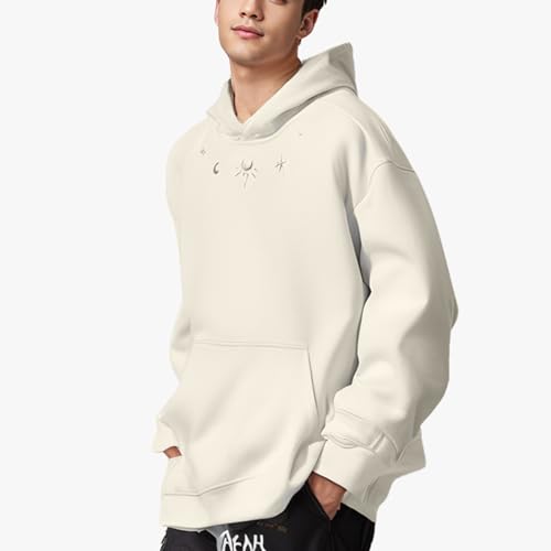 Men Faux Suede Hooded Sweatshirt Oversized Embroidery Hooded Pullover Vintage Graphic Hoodies4