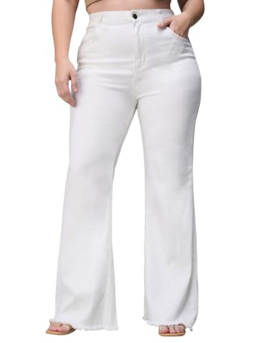 Image of Miss Chase A+ Women's Wide-Leg High-Rise Regular-Length Stretchable Cargo Denim Jeans