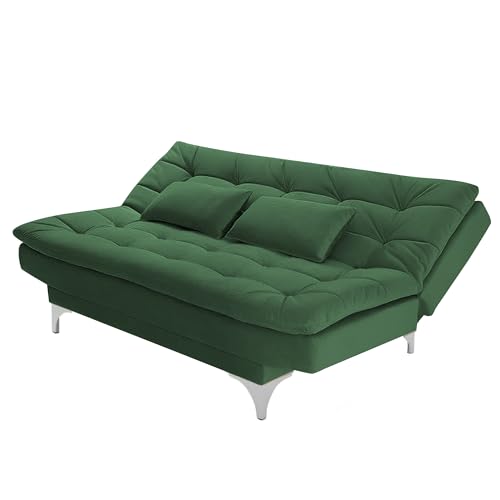 Image of Krancy 3-Seater Sofa Cum Bed for Living Room, Office & Home | Premium Fabric Sleeper Sofa Set with 1 Year Warranty | Comfortable Sofa for Guests, Lounge & Small Spaces | Green