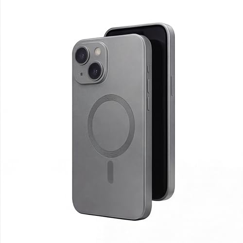 Image of amazon basics Premium Mag-Safe Case for iPhone 13 | Shockproof & Anti-Scratch Cover | Soft Silicone with Wireless Charging | Camera Lens Guard - Gray