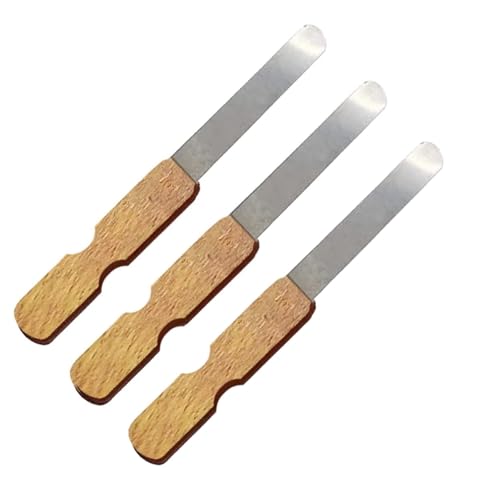 Small Spatulas Bulk for Kitchen, Baking, Cake Icing, Resin Craft, Mini Scraper Tool, Jar Spatula with Long Handle Heat Resistant, Waxing Sticks Large with Slant for Hard Wax (Set of 3)