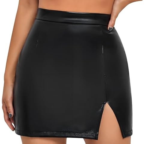 Jupe en cuir Risipu avec fente Cover