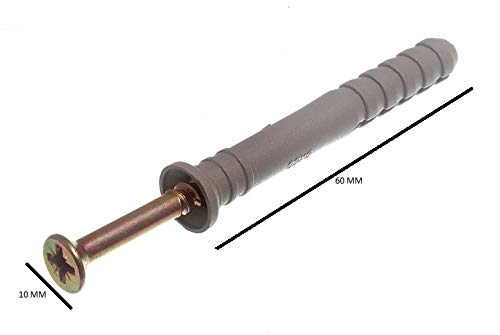 250 x młotek nylonowy w ramce kołki i śruby murarskie M8 x 60 mm