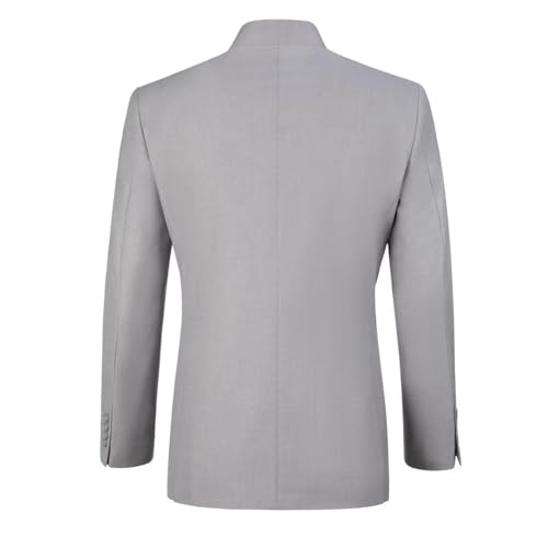 Mens Casual Blazer Chinese Stand Collar Single Breasted Formal Jacket Traditional Wedding Dress Coat3
