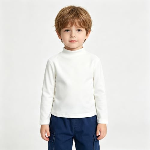 Image of Toddler Thermal Shirt Mock Turtleneck Girls Boys Top Long Sleeve