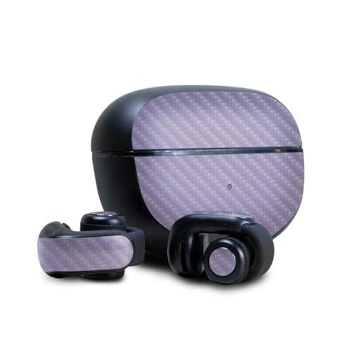 Image of Carbon Fiber Skin Compatible with Bose Ultra Open Earbuds - Solid Lavender - Premium 3M Vinyl Protective Wrap Decal Cover - Easy to Apply | Crafted in The USA by MightySkins