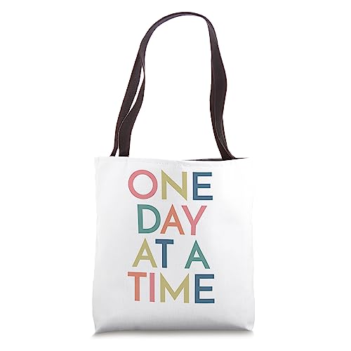 Bolso tote con lema de recuperación 'Un día a la vez' miniatura 1