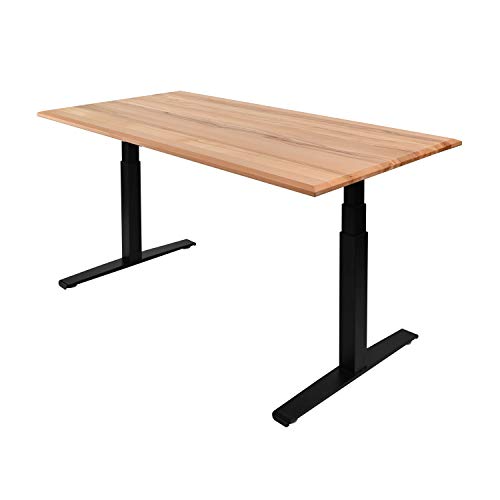 boho office® Schreibtischplatte, Tischplatte – 160 x 80 x 2,5 cm in Buche Massivholz mit Parkettöl veredelt, seidenmatt