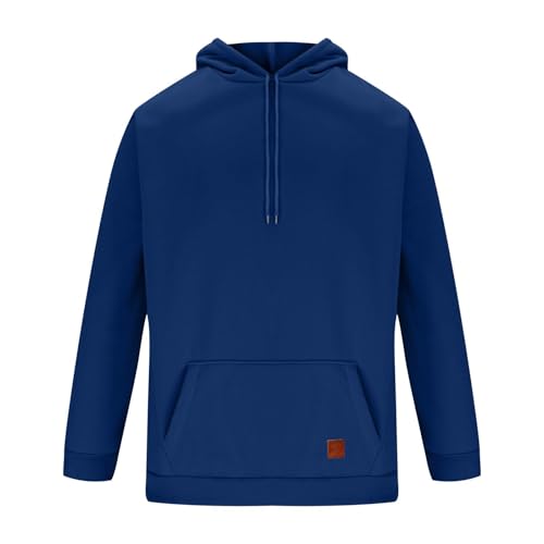 Mens Heavyweight Pullover Hoodie Casual Fleece Sweatshirt Soft Warm Drawstring Hood Kangaroo Pocket Daily Streetwear2