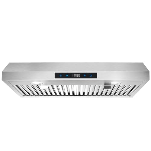 SNDOAS Range Hood 30 Inch Under Cabinet,Ductless Range Hoods with Touch Control,3-Venting Kitchen hood,Stainless Steel Vent Hood,Under Cabinet Range Hood 30 inch,Hood Vents for Kitchen 3 Speeds