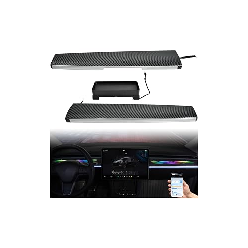 Luces LED RGB salpicadero Tesla Model Y evita reflejos con organizador