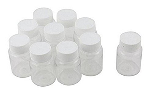 10PCS 50ML / 2.7oz Clear Plastic Empty Portable Solid Powder Medicine Chemical Bottles Pill Tablet Storage Container Holder Case Box (50ML)