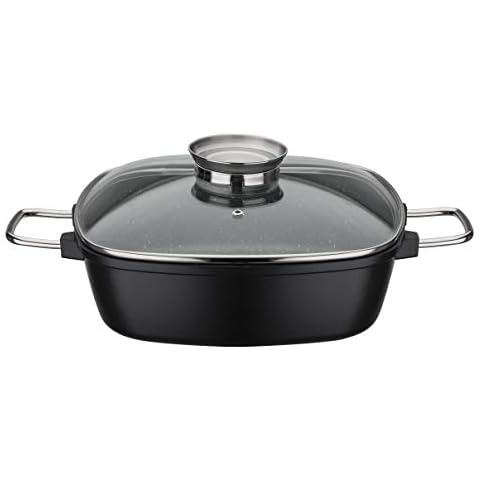 GSW 414579 Viereckbräter Gourmet Granit 28x28cm, Aluminium Cover