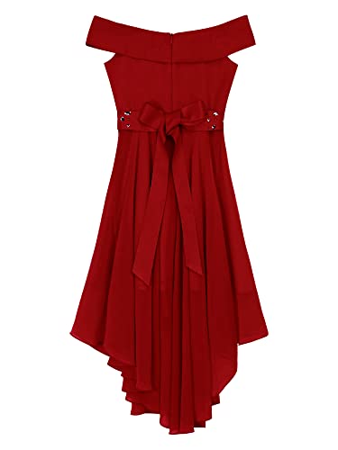 Off Shoulder Dresses for Kids Formal Flower Girl Dresses for Wedding Irregular Summer Sundress4