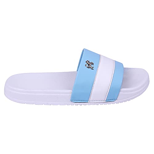 PERY-PAO Mens Stylish Sliders Black, Grey, Sky Blue, White Boys Slippers