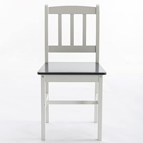 mcc direct Classic Solid Wooden Dining Table and 2 Chairs Set Kitchen Home 2+1 (Grey)