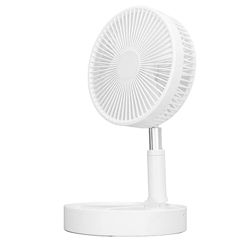 TARSHYRY Ventilador Portátil REABLE, Ventilador de Pie de Pie 4 Valor 4 Velocidades USB Ajustable 14.2 Pulgadas a 39 Pulgadas Plegable Retráctil, para Uso en Casa, Oficina y Al Aire Libre (3600mAh)
