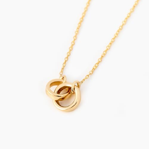 Gelin Real 10k Solid Gold Interlocking Circle Necklace for Women, 18 inch2