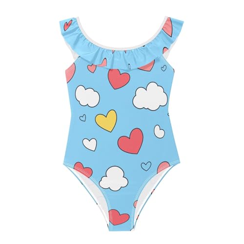 Bañador para niñas de 3 a 6 años SyXIOP Cloud Heart cómodo que evita rozaduras