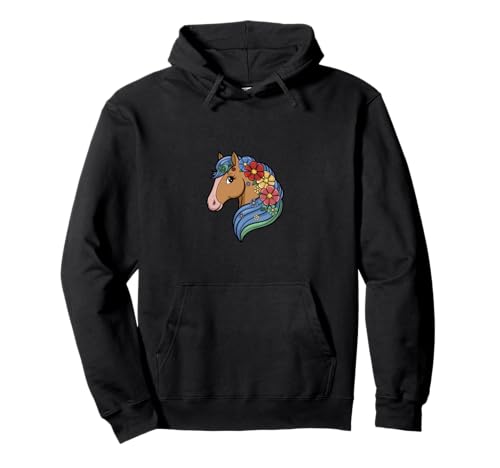 Horse Riding Equestrian Horse Portrait Western Pullover Hoodie