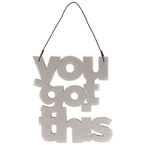You Got This 4" X 6" Sentiment Hanging Wall Décor With Twine Hanger, Metallic Silver #TOP3