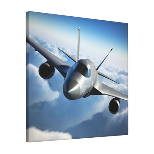 Avion toile décorative pour habiller un mur blanc vide