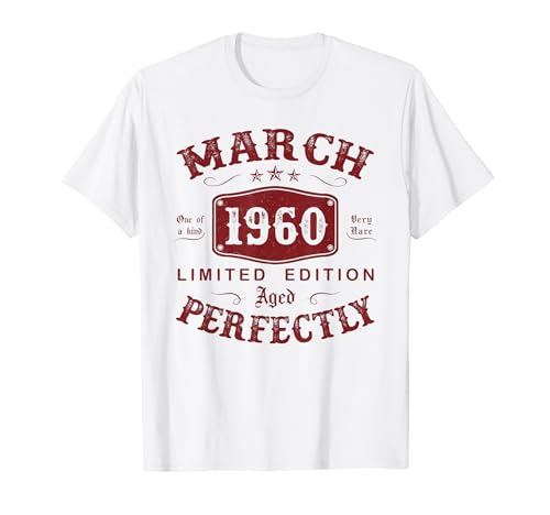 Marzo 1960 Regalos 64 Años Cumpleaños Hombre Vintage 1960 Camiseta