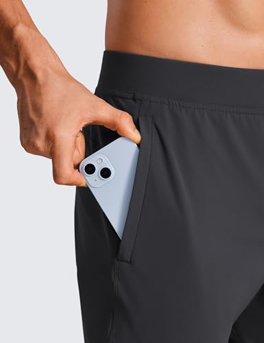 CRZ YOGA Athletic Joggers for Men - 29" Lightweight Running Training Pants with Zip Pockets and Ankle Zippers Ink Gray Large4