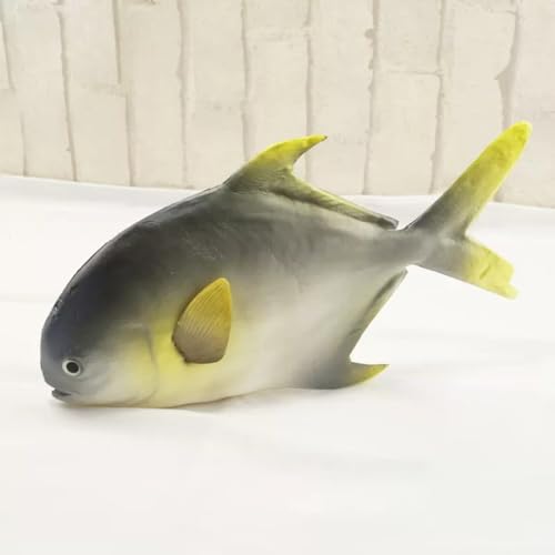 Queenbox 11.8in Soft Artificial PU Fish Model, Fake Sea Water Animal for Photography Prop Restaurant Food Display, Flat Goldfish3