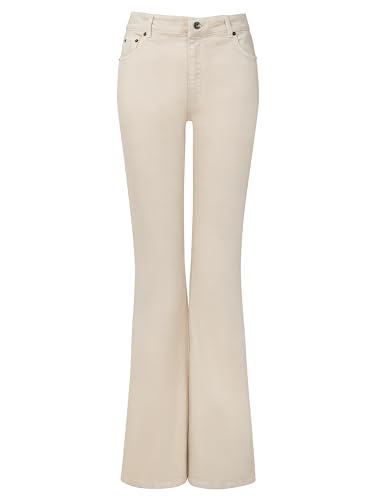 Joe Browns Women's Essentials Ecru High Waisted Bootcut Flared Jeans, Beige, 12S