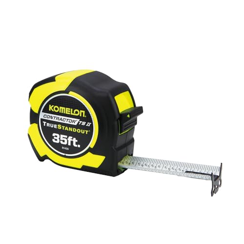 Komelon 35-Ft Contractor TSII Wide Blade Tape Measure with Backside Printing Manual Lock Long Standout (91435)