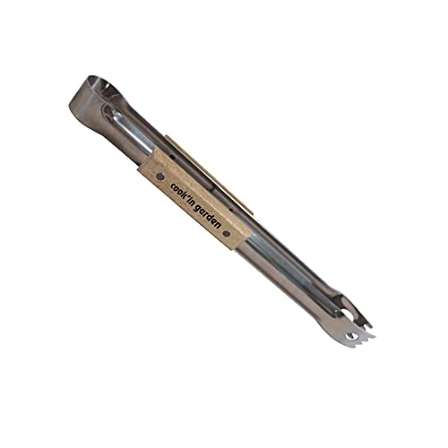 Cook’in Garden - Pince Essentiel FSC® 100%, Résistante aux Flammes et Hautes Températures, Manche Soft Touch Ergonomique, Ustensile Pratique pour Barbecue et Plancha, Cuisine Extérieure