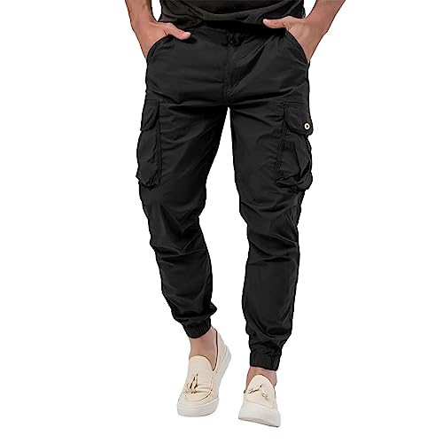 Amazon.com: Mens Skinny Tapered Cargo Pants Slim Fit Casual