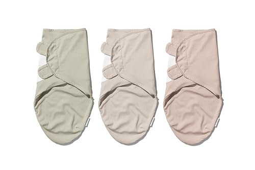 Image of Ouch Baby Organic Cotton Swaddle Wrap, Improves Sleep & Calms Startle Response, Easy Adjustable Velcro Swaddle For Newborn Boys & Girls, 100% Knitted Cotton, 0-3 Months, Pack Of 3 (Nordic Edition 1)