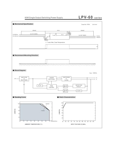 Alimentation à découpage LPV-60 transformateur étanche IP67 60W LED - 3
