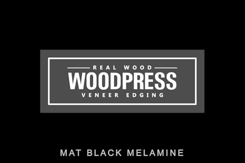 WoodPress® 22mm Mattschwarz Melamin Kantenumleimer mit Schmelzkleber – 7,5m Rolle – Einfaches Aufbügeln für Heimwerker