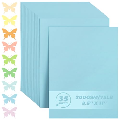 Papier cartonné rigide anti-pliure bleu lac 200g de 35 feuilles