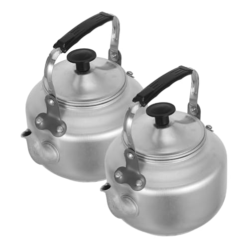 OFFSCH 2 Piezas Tetera Antigua Dispensador Estaño Hervidor De Té Eléctrico Plegable Olla De Agua De Café Infusor Tetera Pequeña Manejar Hervidor De Agua Urna Aleación De Aluminio Silver