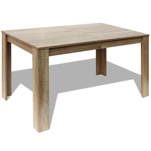 Gecheer Elegant Oak Dining Table Engineered Wood 140x80x75 cm - Modern Design for Dining Room or Kitchen Model243055 - Image 3