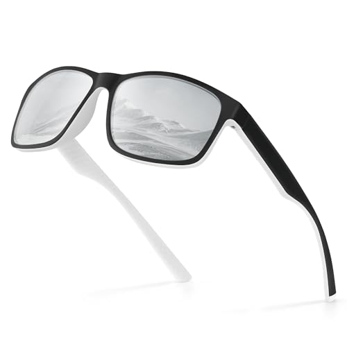 Image of Polarized Sunglasses for Men Women, Lightweight Square Mens Sunglasses UV Protection for Driving Fishing Golf