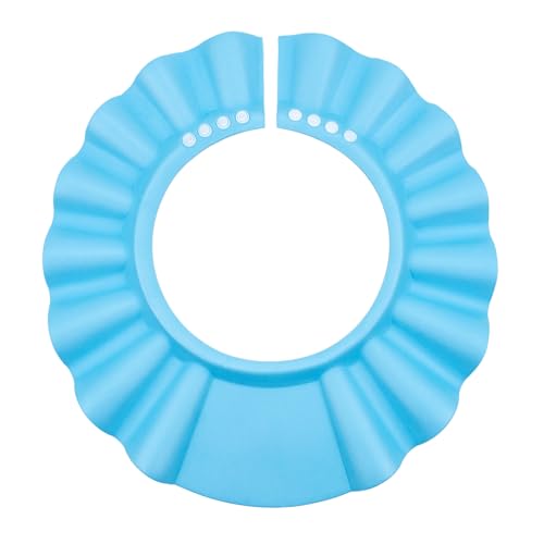 Cappellino da Doccia con Visiera per Bambini, Proteggi Occhi contro Shampoo e Schiuma, Protezione per la Doccia, Berretto da Doccia per Bimbi, in Materiale Morbido, Adatto a Bambini 0–9 Anni, Blu