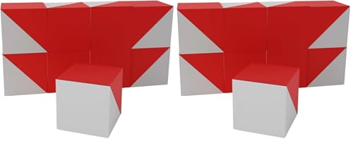 Cubes de Kohs 3D3 & CO pour test WISC et WAIS, lot de 2 coffrets de 9 cubes bicolores de 2,5 cm