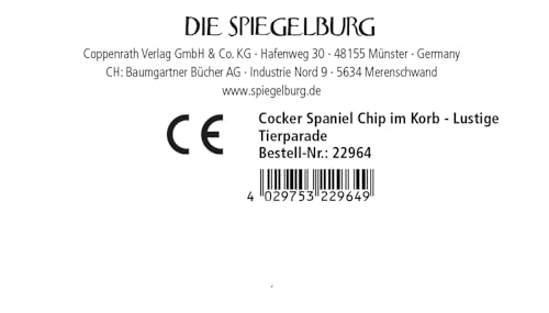 Die Spiegelburg Coppenrath Lustige Tierparade - Cocker Spaniel Chip im Korb, 22964