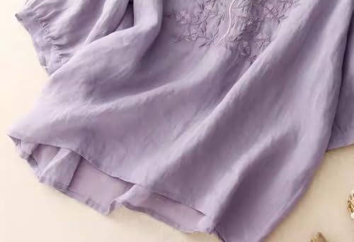 Image of RIEKA Womens Elegant Beige Floral Embroidered Tunic Top with Scalloped V Neck, Elbow Length Sleeves, Relaxed Fit, Lightweight, Casual Ethnic Style Top